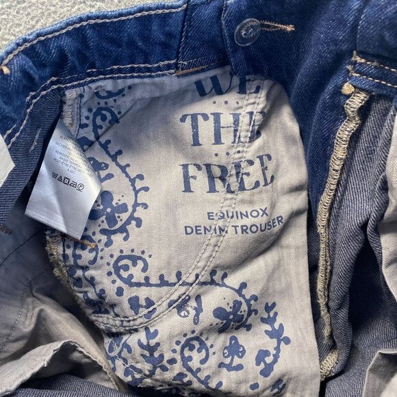 We The Free Womens High Rise Pleated Denim Wide Leg Jeans Blue Pockets Sz 24 New - Picture 9 of 15